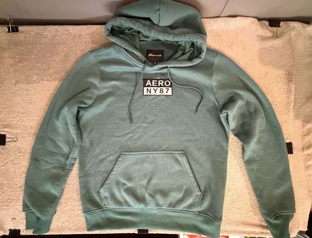 Aeropostale Aero NY 87 Pullover Hoodie Size M Green Sweatshirt